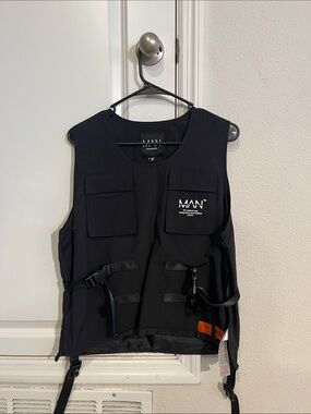 MAN Black Tactical Utility Vest for Men